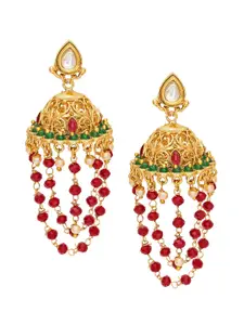aadita Gold-Toned & Gold-Plated Contemporary Drop Earrings