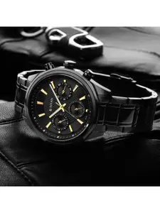 Titan Men Black Dial & Bracelet Style Strap Analogue Watch 1829NM02