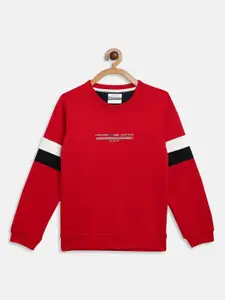 Octave Boys Red Solid Sweatshirt