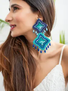 Fida Blue Contemporary Drop Earrings