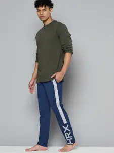 HRX By Hrithik Roshan Yoga Men Melange Slim Fit Rapid-Dry Pure Cotton Sustainable Track Pants