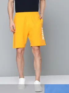 HRX By Hrithik Roshan Lifestyle Men Pack of 2 Bio-Wash Brand Carrier Shorts