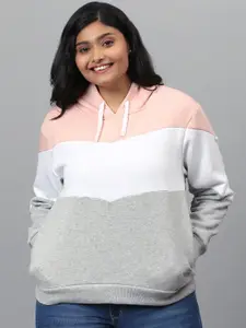 Instafab Plus Women Multicoloured Colourblocked Sweatshirt