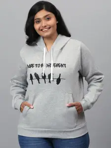 Instafab Plus Women Grey Printed Sweatshirt