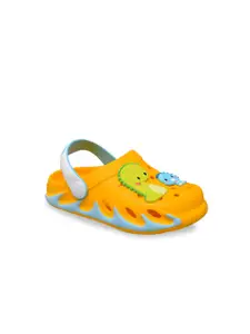 Yellow Bee Boys Orange & Green Clogs Sandals