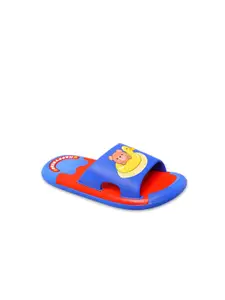 Yellow Bee Boys Blue & Red Printed Sliders