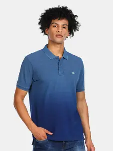 Aeropostale Men Blue Polo Collar Pure Cotton T-shirt