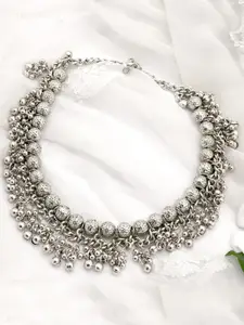 TEEJH Oxidized Silver-Plated Oxidised Necklace