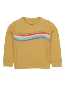 PLUM TREE Girls Yellow Printed Sweatshirt