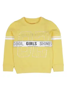 PLUM TREE Girls Yellow Printed Sweatshirt