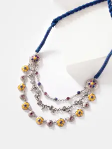SHAYA 925 Silver-Plated & Yellow Sterling Silver Phulwadi Work Layered Necklace