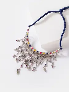 SHAYA Silver-Toned & Yellow Sterling Silver Silver-Plated Enamelled Necklace