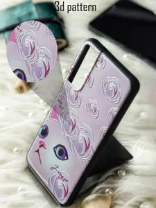 DOOBNOOB Violet & Black Rose Flower Kitty 3D Printed Samsung Galaxy S21 Ultra  Mobile Case