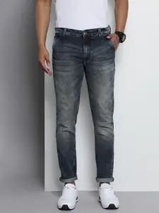 The Indian Garage Co Men Blue Slim Fit Mildly Distressed Light Fade Stretchable Jeans