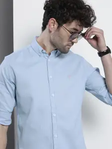 The Indian Garage Co Men Blue Slim Fit Cotton Casual Shirt