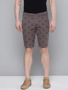 The Indian Garage Co Men Grey Printed Slim Fit Regular Shorts