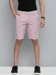 The Indian Garage Co Men Purple Cotton Printed Slim Fit Regular Shorts