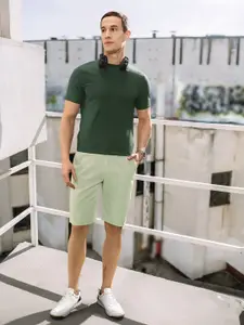 The Indian Garage Co Men Green Slim Fit Regular Shorts