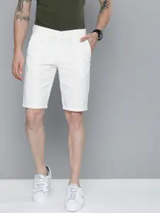 The Indian Garage Co Men White Slim Fit Cotton Chino Shorts