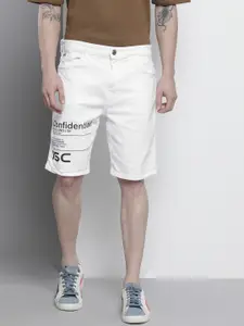 The Indian Garage Co Men White Typography Printed Slim Fit Shorts