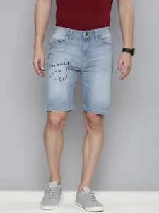 The Indian Garage Co Men Blue Slim Fit Denim Shorts