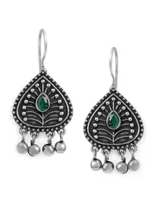 Anouk Silver Plated Silver-Toned Contemporary Drop Earrings