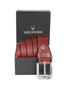 WildHorn Men Adjustable Brown Solid Belt
