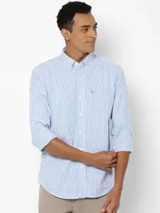 AMERICAN EAGLE OUTFITTERS Men Blue& White  Slim Fit Striped Cotton Casual Shirt