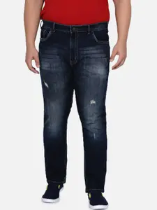 John Pride Plus Size Men Mildly Distressed Light Fade Stretchable Jeans
