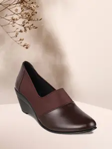 Metro Women Brown Wedge Pumps