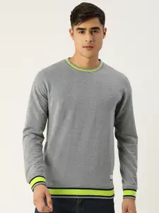 Peter England Casuals Men Solid Knitted Sweatshirt
