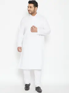 VASTRAMAY Men White Regular Kurta with Churidar