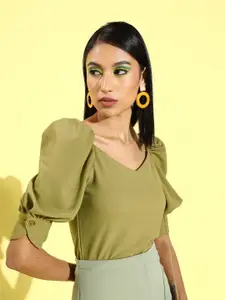 Rare Women Gorgeous Green Sleek Top