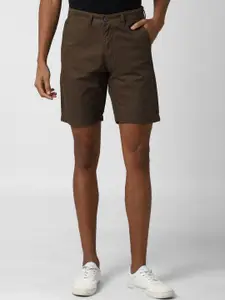 Peter England Casuals Men Brown Pure Cotton Shorts