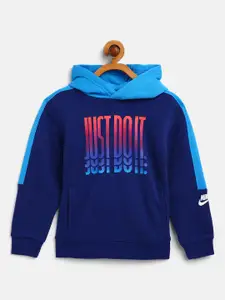 Nike Boys Blue Just Do It Rise Hoodie