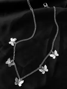 YouBella Women Silver-Toned Silver-Plated Necklace