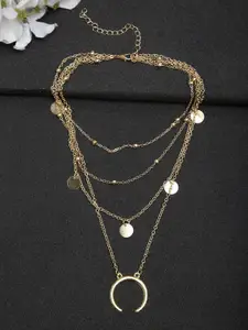 YouBella Gold-Toned Gold-Plated Layered Necklace