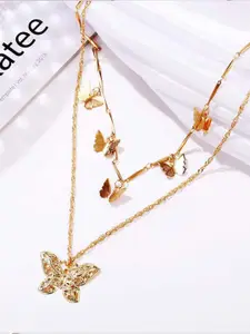 YouBella Gold-Toned Gold-Plated Layered Necklace