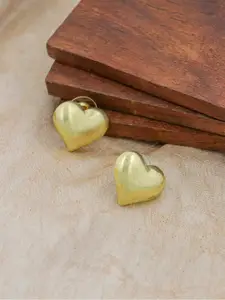 Bellofox Gold-Toned Heart Shaped Studs Earrings