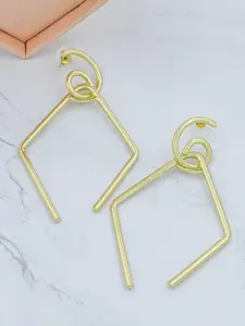 Bellofox Gold-Toned Contemporary Drop Earrings