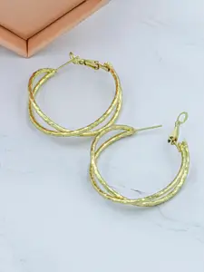 Bellofox Gold-Toned Contemporary Hoop Earrings