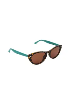 Aeropostale Women Brown Lens & Green Cateye Sunglasses - AERO_SUN_3326_C4-Brown