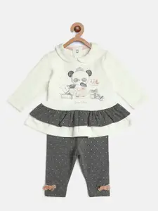 Chicco Girls Off White & Grey Top with Trousers