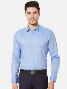 Oxemberg Men Blue Slim Fit Opaque Casual Shirt