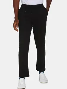 Arrow Sport Men Black Solid Straight-Fit Track Pants