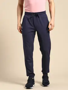 United Colors of Benetton Men Navy Blue Pure Cotton Solid Joggers