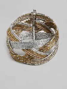 RICHEERA Women Layered Metal Cuff Bracelet