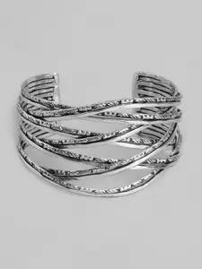 RICHEERA Women Silver-Toned Cuff Bracelet