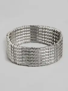 RICHEERA Women Silver-Toned Silver-Plated Elasticated Bracelet