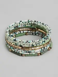 RICHEERA Women Green & White Multistrand Bracelet